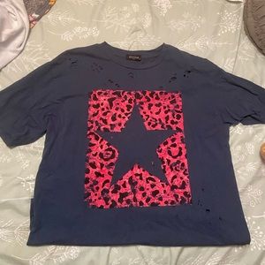 Boutique Pink and Blue oversized Tee